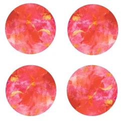 Dafne Set of 8 print glossy wood fiber coasters