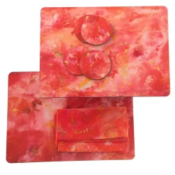 Dafne Set of 8 print glossy wood fiber coasters