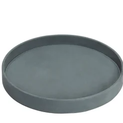 Dama Medium Blue Nabuk Leather Round Tray