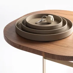 Dama Small Brown Leather Tray