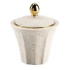Damasco White & Gold Sugar Bowl with Lid