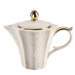 Damasco White & Gold Tea Pot