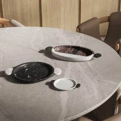 Danese Black Marquina/White Michelangelo Platter by Matteo Cibic