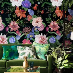 Dark Botanical Floral Wallpaper