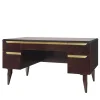 Dark Eucalyptus Writing Desk with Brass Handles