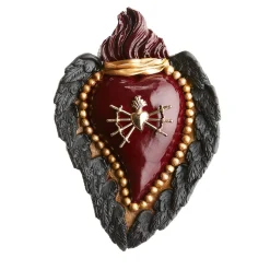 DARK SIDE OF THE HEART RED AND BLACK CERAMIC HEART