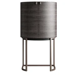 Dark Walnut Curved Bar Cabinet