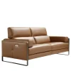 Daunia Brown Leather 3-Seater Sofa