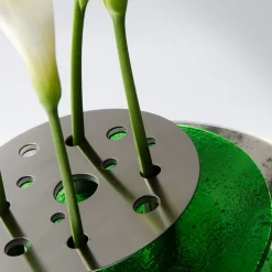 Dea Luna Glass and Steel Vase