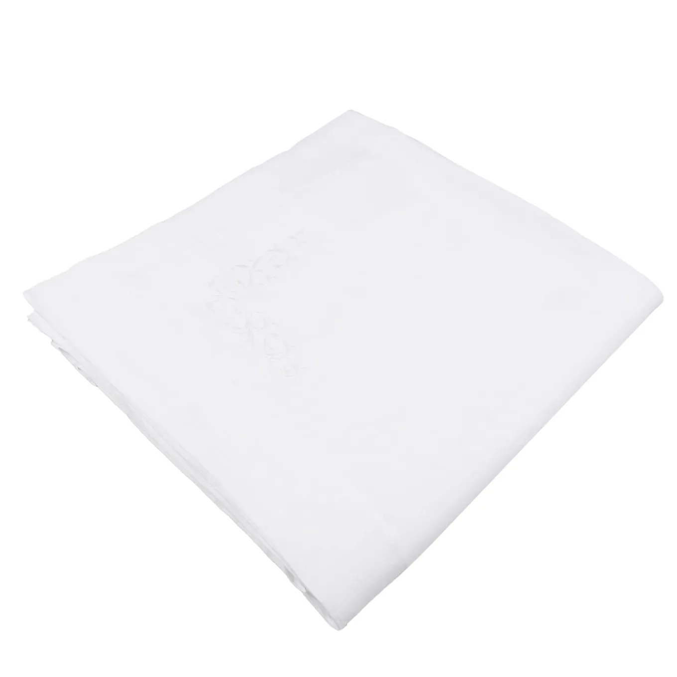 Decoro Embroidered White Tablecloth