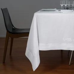 Decoro Embroidered White Tablecloth