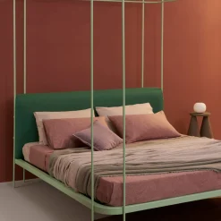 Dehors Mint-Green Iron Canopy Double Bed by Matteo Ragni