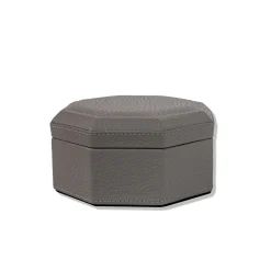 Del Monte Octagonal Luna Gray Wood & Leather Box