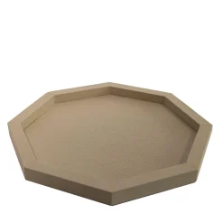 Del Monte Octagonal Tamarone Beige Leather Tray
