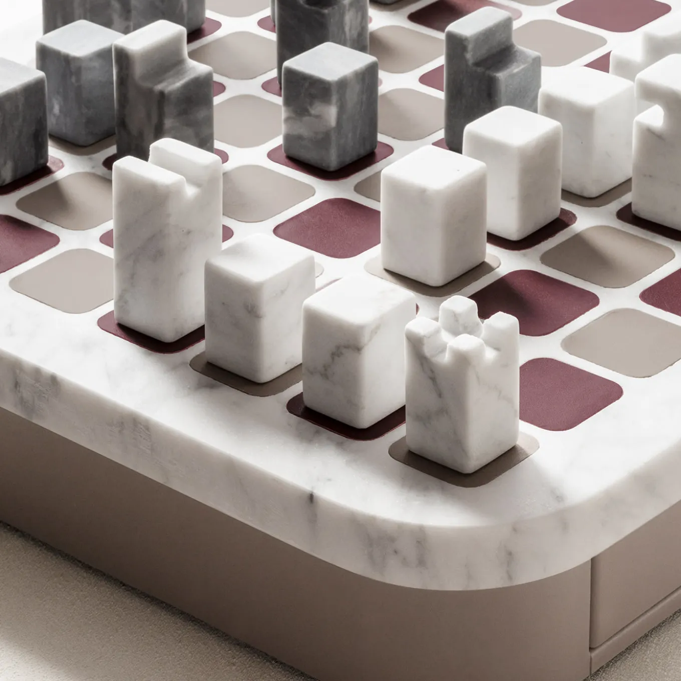 Delos Marble Chess Set - Travertino
