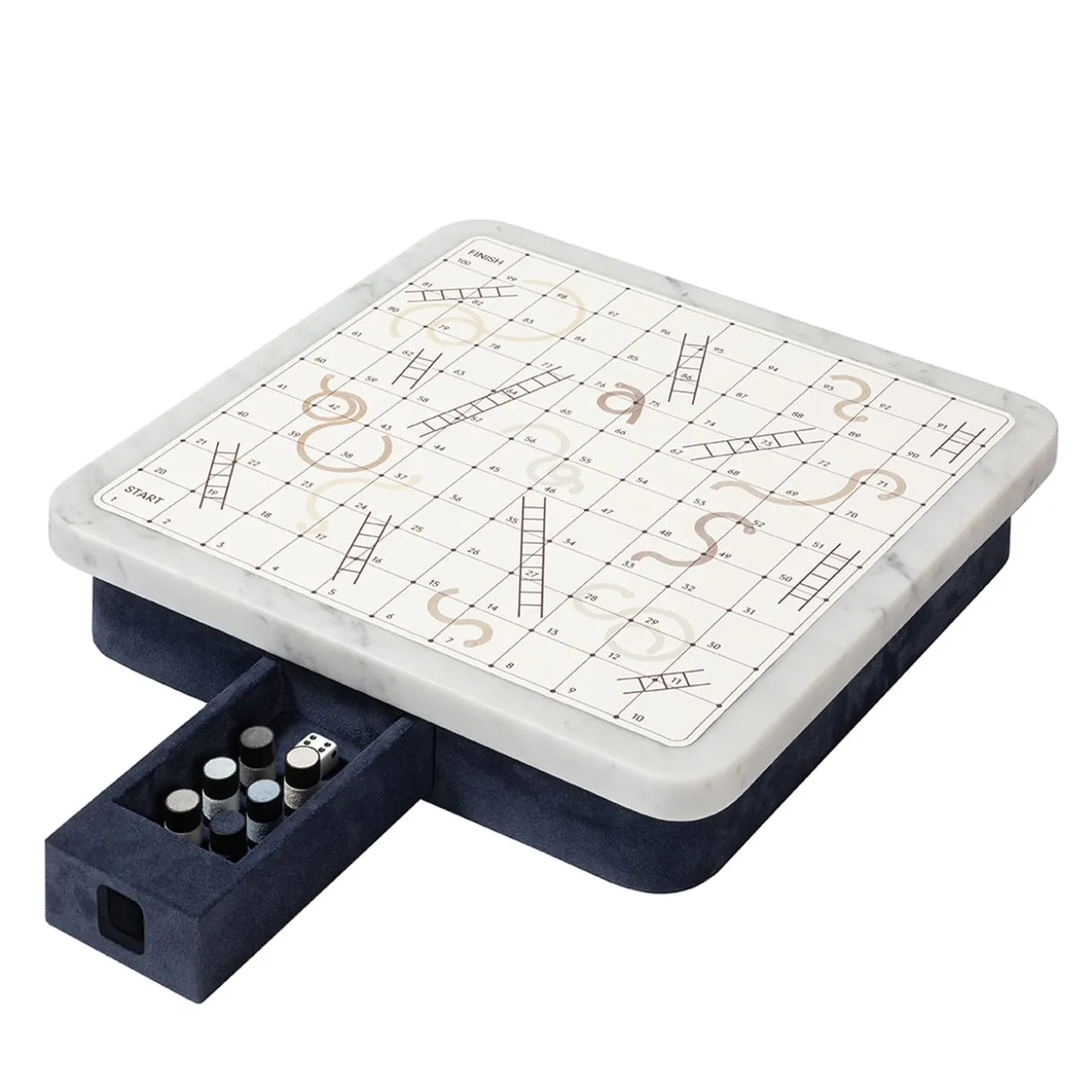 Delos Marble Snakes & Ladders Game Set