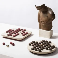 Delos Round Marble Solitaire Set