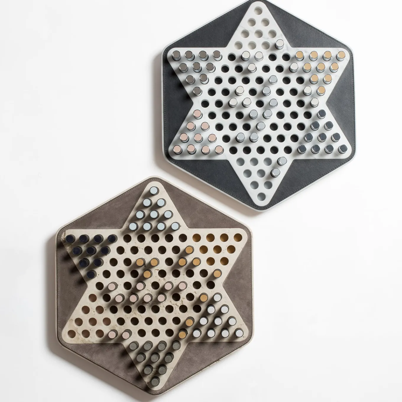 Delos White Marble Chinese Checkers