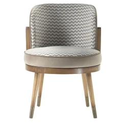 Delphi Zig-Zagged-Patterned Walnut Chair