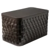 Demetra Brown Rectangular Tall Basket with lid