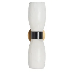 Demetra Wall Sconce in Satin French Gold, Mat Balck and Alabaster
