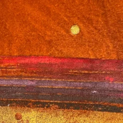 Deserto Brown Leaf Hand-Painted Tapestry