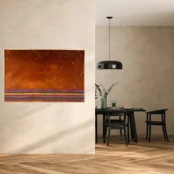 Deserto Brown Leaf Hand-Painted Tapestry