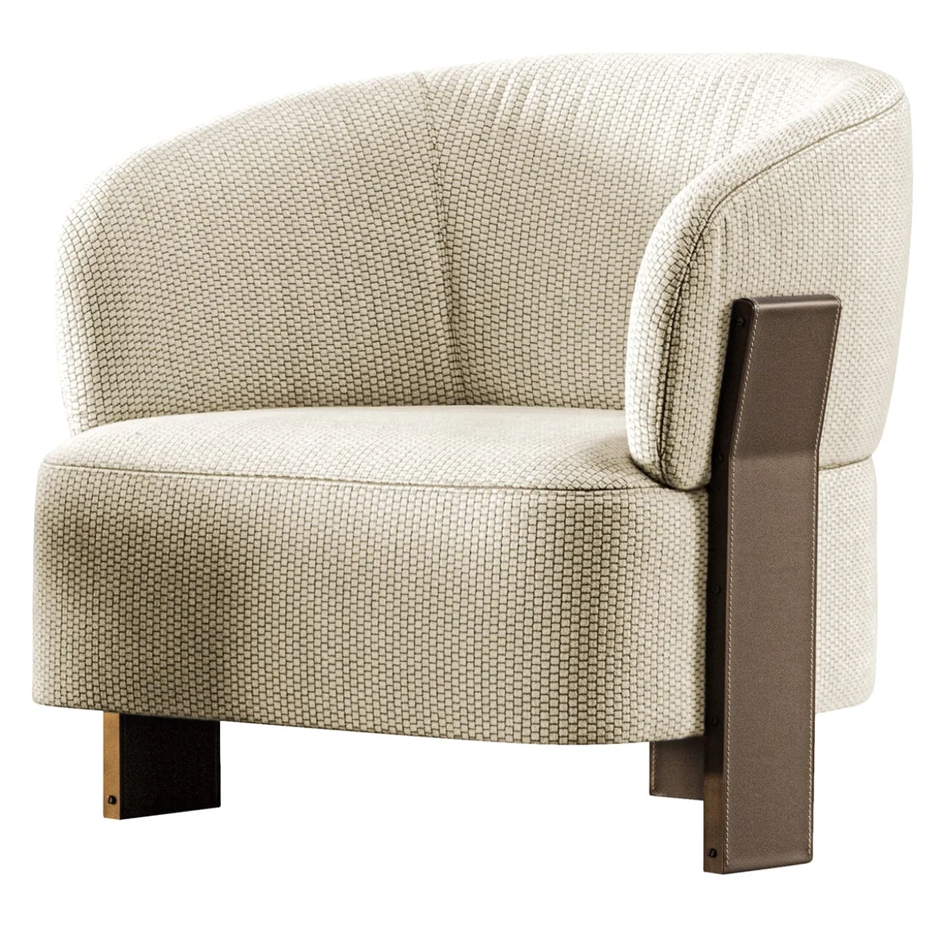 Diamante Glamour Beige Fabric Armchair Designed by Marco Piva