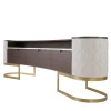 Diamond Bar Cabinet in Matte Canaletto Walnut with Carrara Marble