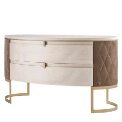 Diamond Dresser in Sicomoro Frisè with Quilted Microfiber
