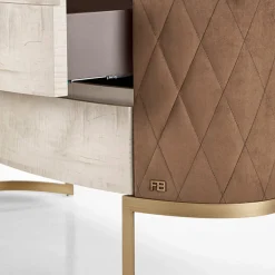 Diamond Dresser in Sicomoro Frisè with Quilted Microfiber
