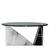 Dieus Table in White Carrara and Sahara Noir Marbles by Sissy Daniele
