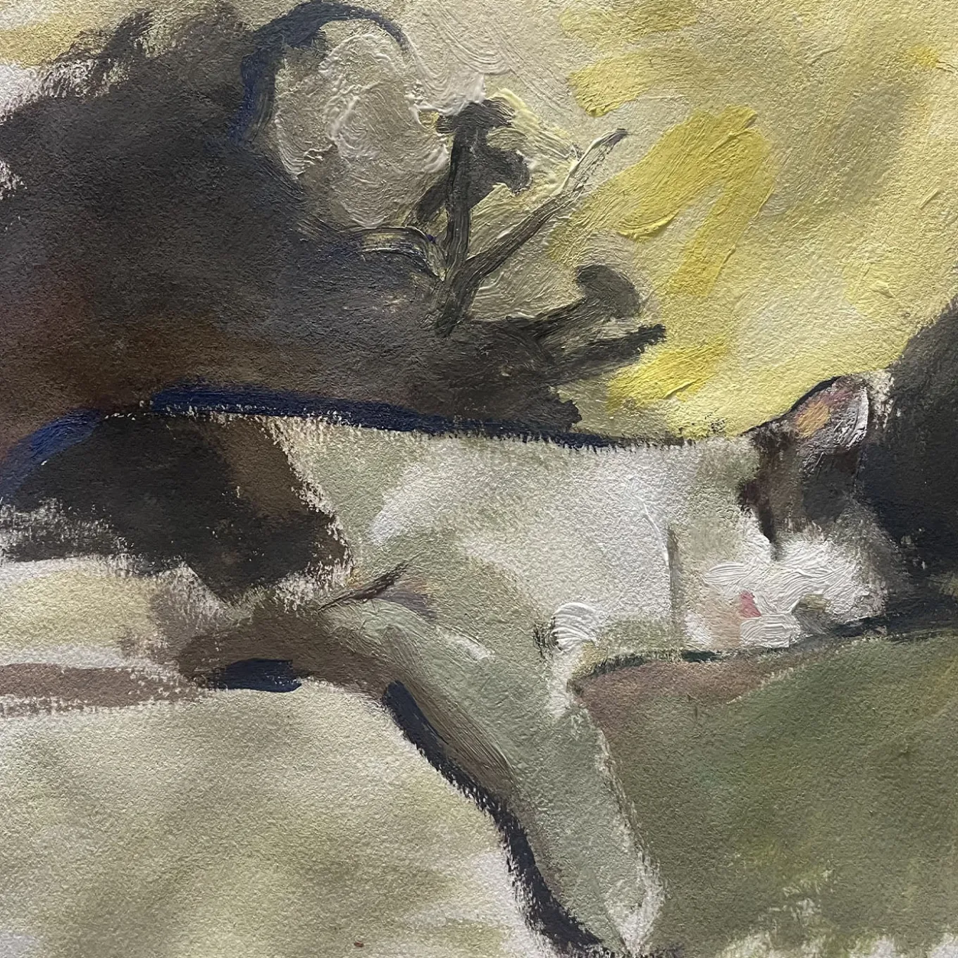 Dinahmoria Aquarelle and Tempera Painting on Paper