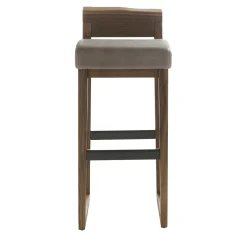 Dino walnut wood and utah leather Bar Stool