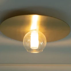 Dishy Circular Gold Finish Brass Ceiling Lamp