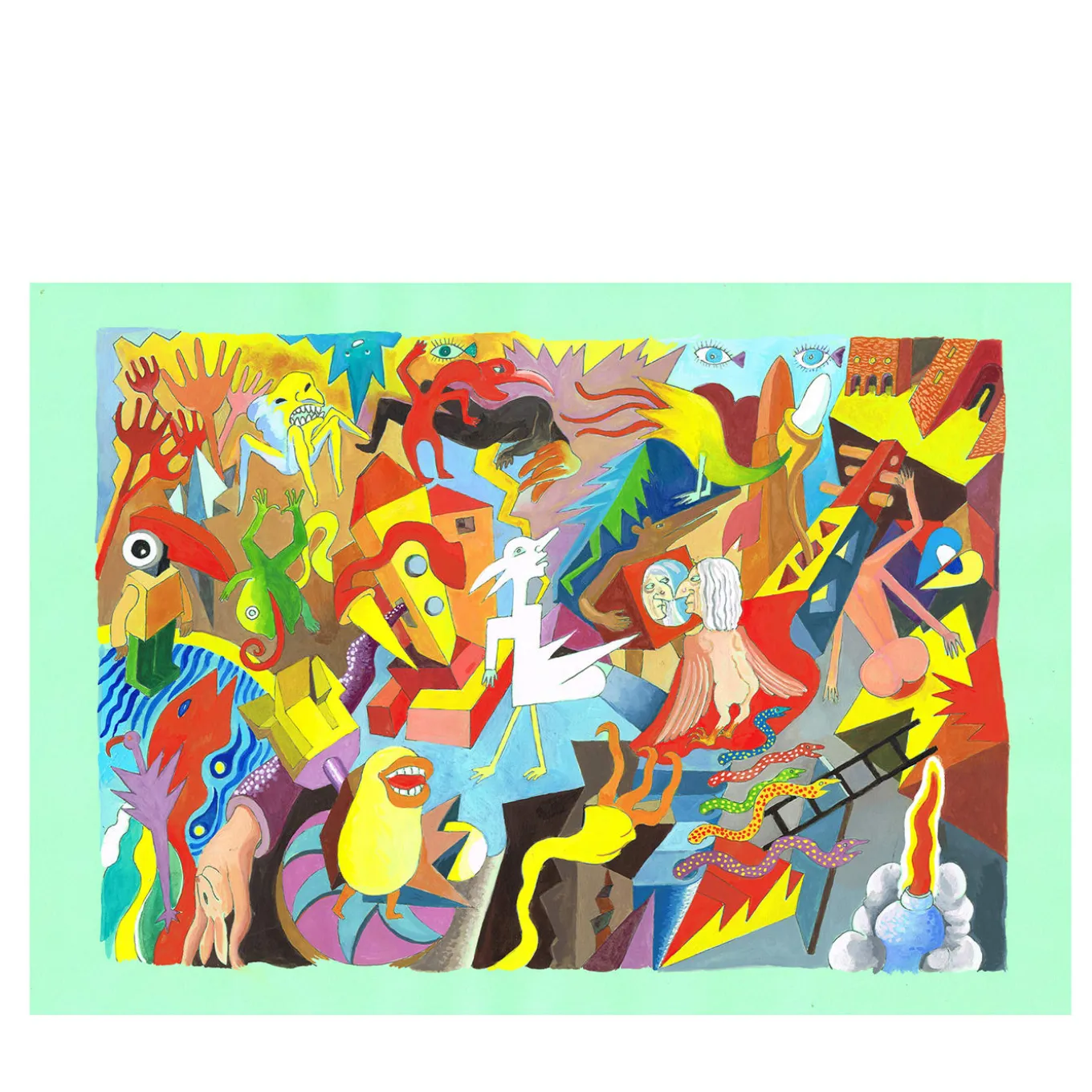 Disordinati Impeccabili - Tempera Painting on Colored Paper