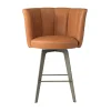 Diva Orange Leather Swivel Bar Stool