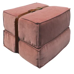 Docker Antique Pink Velvet Pouf