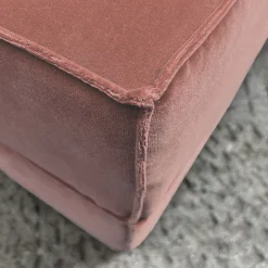 Docker Antique Pink Velvet Pouf