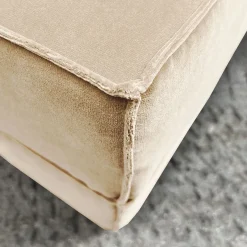 Docker Beige Velvet Pouf