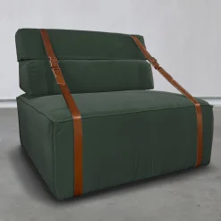 Docker English Green Velvet Armchair