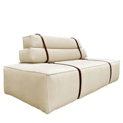 Docker White Cream Velvet Sofa
