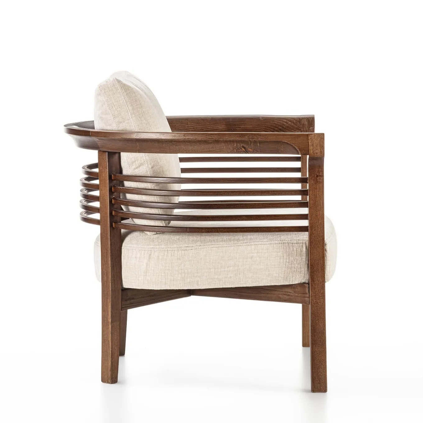 Dolfin Beige Fabric and Ash Loungechair