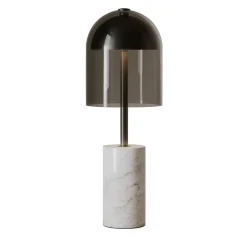 Doma Dark Burnished Brass And Smoke Gray Glass Table Lamp