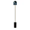 Doma Dark Burnished Brass and Blue Glass Floor Lamp