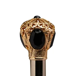 Dome Crown Gold Metal Shoehorn with Rhinestones