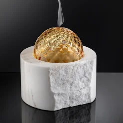 Dome Of Rock Gold Murano Glass &Palissandro Marble Incense Burner