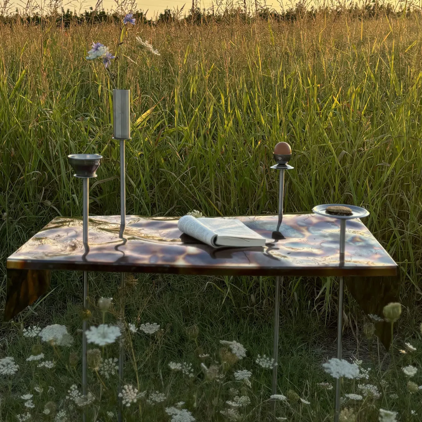 Domenica Multicolor Steel Breakfast Console