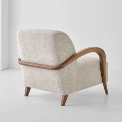 Domino Beige Walnut Armchair