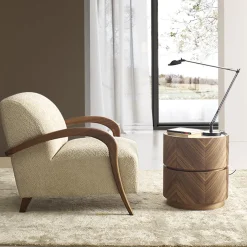 Domino Beige Walnut Armchair